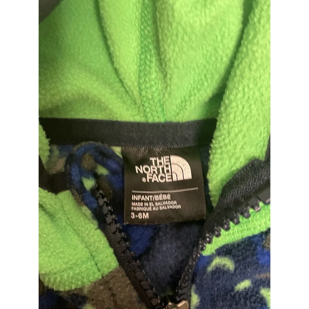 The North Face Infant 3-6M Fleece Hoodie Jacket Green Camo Full‎ Zip Baby
